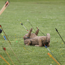 One of the straw Easter Bunnies for Kettering Archers Annual Charity Clout Shoot.